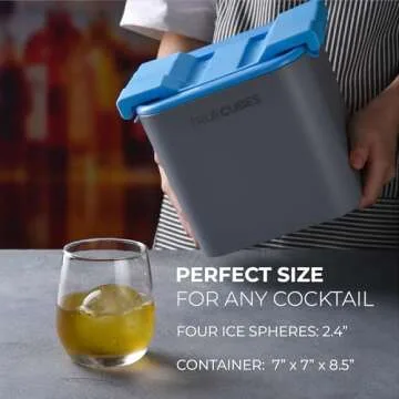 TRUE CUBES Clear Ice Sphere Maker for Cocktails & Whiskey