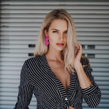 Beaded Heart Shaped Earrings - Handmade Statement Heart Dangle Earrings Gift for Valentine's Day and Mother's Day (HOT PINK - TRIPLE HEARTS)