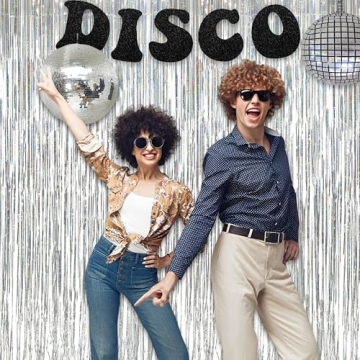 GREATRIL Silver Foil Tinsel Backdrop for Events