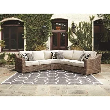 Stylish Ashley Beachcroft Outdoor Wicker Loveseats