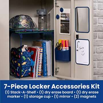 LockerMate 7-Piece Organizer Kit for Stylish Lockers