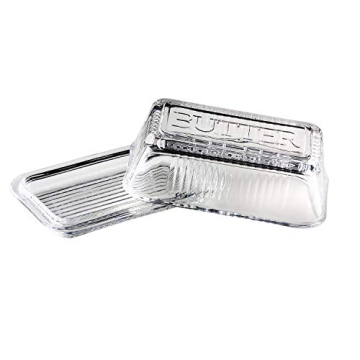 Amici Home Classic Glass Butter Dish - Elegant & Functional Kitchen Essential