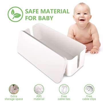 Large Cable Management Box - Hide Power Strips for Home/Office