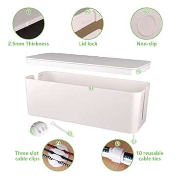 Cable Management Box for Organized Cords and Safety