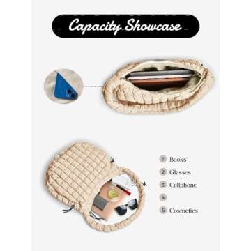 Puffer Quilted Shoulder Bag for Women Padding Shoulder Bag Puffy Hobo Bag Trendy Tote Bag 2025