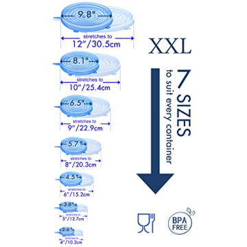 Eco-Friendly Silicone Stretch Lids 14 Pack by Longzon