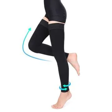 Thigh High Compression Stockings Women 30-40mmHg Sleeve Footless Socks Varicose
