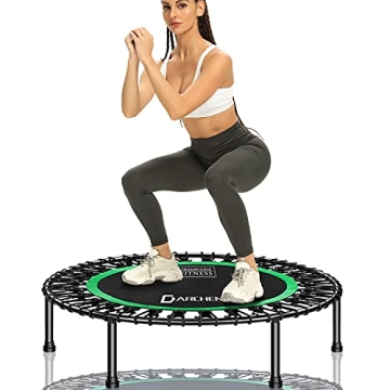 DARCHEN 450 lbs Mini Trampoline for Adults, Indoor Small Rebounder Exercise Trampoline for Workout F...