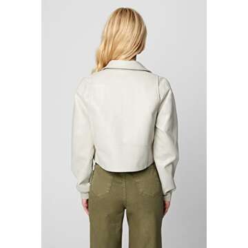 [BLANKNYC] Womens Luxury Clothing Cropped Shirt Jacket, Comfortable & Stylish Shacket, Short Story, Small