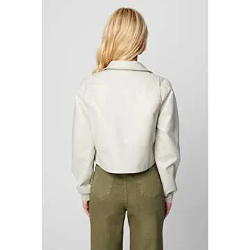 [BLANKNYC] Womens Luxury Clothing Cropped Shirt Jacket, Comfortable & Stylish Shacket, Short Story, Small