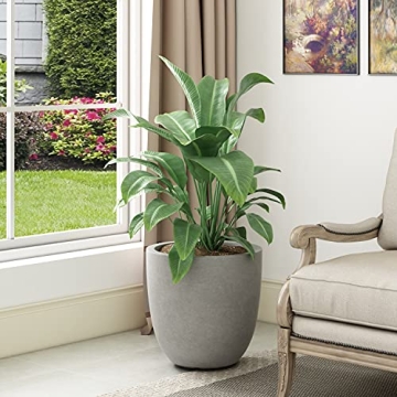 Elegant 18 Inch Round Concrete Planter for Home and Garden