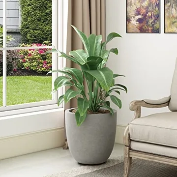 Elegant 18 Inch Round Concrete Planter for Home and Garden