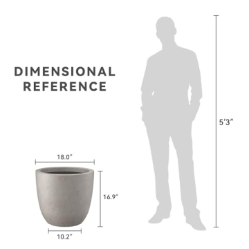 Elegant 18 Inch Round Concrete Planter for Home and Garden