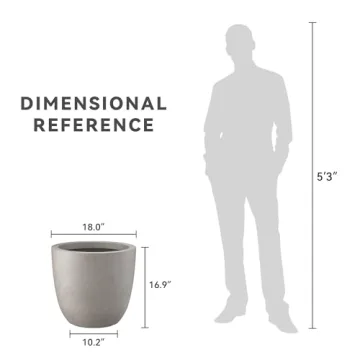 Elegant 18 Inch Round Concrete Planter for Home and Garden