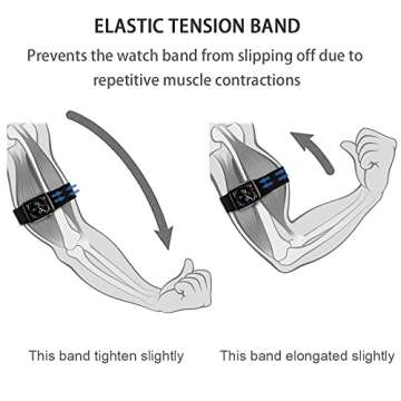 IFCASE 2 Pack Elastic Arm/Ankle Band for Apple Watch 49/46/45/44mm iWatch Series Ultra 10 9 8 7 6 5 4 SE, Sport Strap Unisex Armband or Ankleband (Black)