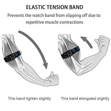 IFCASE 2 Pack Elastic Arm/Ankle Band for Apple Watch 49/46/45/44mm iWatch Series Ultra 10 9 8 7 6 5 4 SE, Sport Strap Unisex Armband or Ankleband (Black)