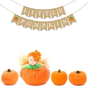 Jute Burlap Pumpkin Banner for Baby Showers and Birthdays
