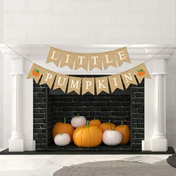Jute Burlap Pumpkin Banner for Baby Showers and Birthdays