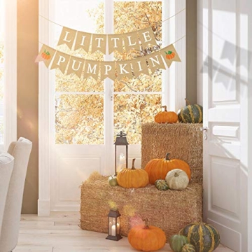 Jute Burlap Pumpkin Banner for Baby Showers and Birthdays