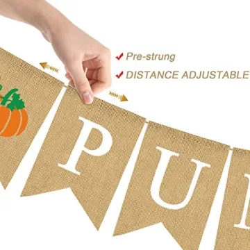 Jute Burlap Pumpkin Banner for Baby Showers and Birthdays