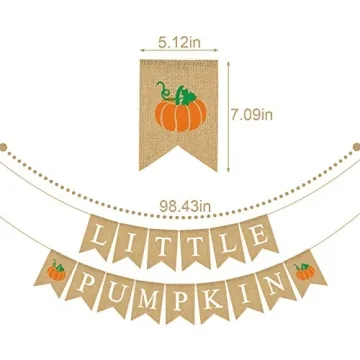 Jute Burlap Pumpkin Banner for Baby Showers and Birthdays