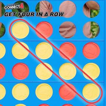 Giant Connect 4: Hasbro's Original Connect4 Game Super-Sized - 46.5 inch All-Weather Official Four in a Row Board Game - Indoor or Outdoor Connect4 Fun for Adults and Family