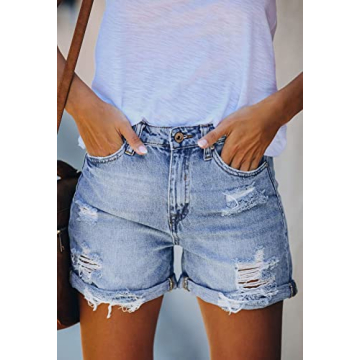 Trendy HAPCOPE Ripped Denim Shorts for Summer Wear