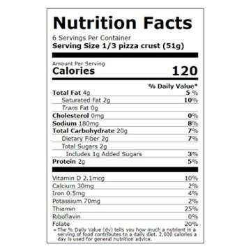 Rich's Home Cauliflower Pizza Crusts, 6 Crusts, Gluten Free, Vegan, 10" Flatbread