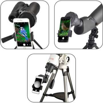 Spotting Scope Smartphone Camera Adapter, Telescope Camera Adapter, Cell Phone Adapter Mount for Bin...