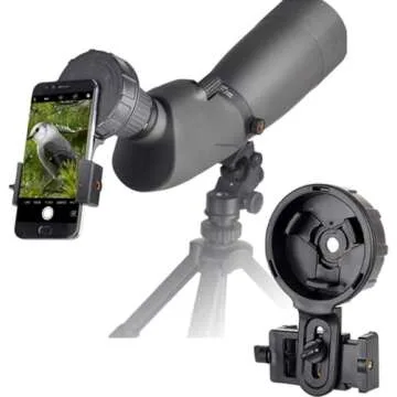 Spotting Scope Smartphone Camera Adapter, Telescope Camera Adapter, Cell Phone Adapter Mount for Binocular Monocular