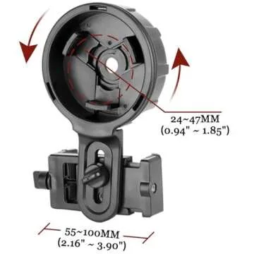 Spotting Scope Smartphone Camera Adapter, Telescope Camera Adapter, Cell Phone Adapter Mount for Binocular Monocular