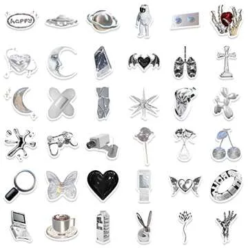 Aesthetic Waterproof Stickers - 66 Unique Vinyl Decals