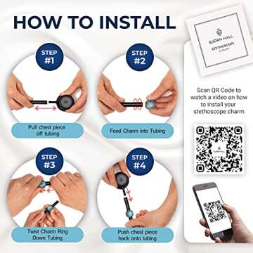 BJÖRN HALL Stethoscope Charms Aquamarine | Stand Out Bling Charmed Crystal Stethoscope Charms | Fits littman Classic III | Gift for Nurse Respiratory Therapist RT| Rose Gold - Under The Sea Crystal