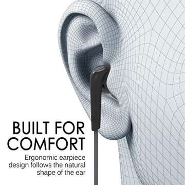 MEE Audio RX18 Comfort-Fit in-Ear Headphones with Enhanced Bass (Black)