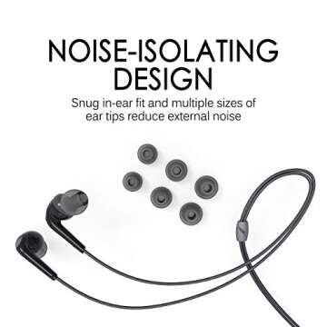 MEE Audio RX18 Comfort-Fit in-Ear Headphones with Enhanced Bass (Black)