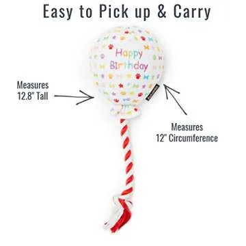 Pet London Birthday Balloon Dog Toy - Plush Rainbow Party Gift