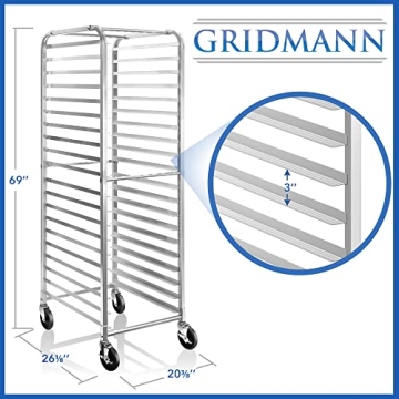 GRIDMANN 20 Sheet Commercial Bun Rack for Bakers and More