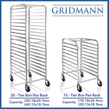 GRIDMANN 20 Sheet Commercial Bun Rack for Bakers and More