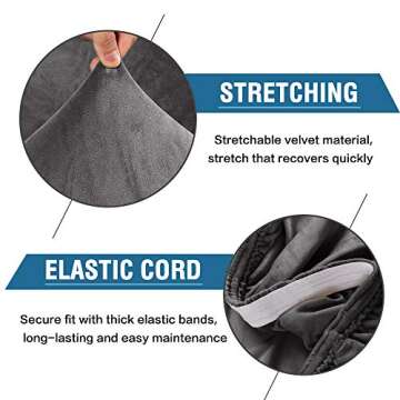 H.VERSAILTEX Velvet Dining Chair Covers Stretch Chair Covers for Dining Room Set of 4 Parson Chair S...