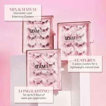 Glamnetic Lash Extension Kit Refill | Virgo Lash Clusters | Professional At Home False Eyelash Extension Kit | Salon-Quality, High Volume, Faux Mink Lashes