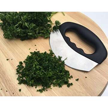 Checkered Chef Mezzaluna Knife for Effortless Chopping