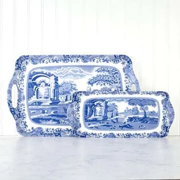 Pimpernel Blue Italian Sandwich Tray | Elegant Melamine Serving Platter