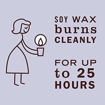 MRS. MEYER'S CLEAN DAY Soy Aromatherapy Candle, 25 Hour Burn Time, Made with Soy Wax and Essential Oils, Lavender, 4.9 oz