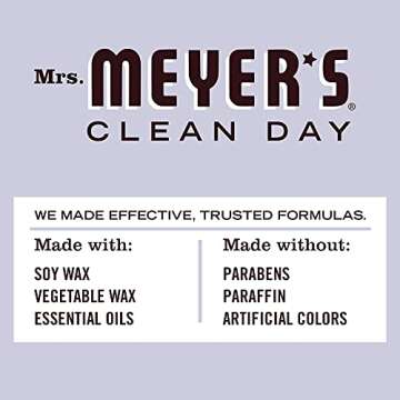 MRS. MEYER'S CLEAN DAY Soy Aromatherapy Candle, 25 Hour Burn Time, Made with Soy Wax and Essential Oils, Lavender, 4.9 oz