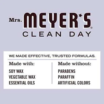 MRS. MEYER'S CLEAN DAY Soy Aromatherapy Candle, 25 Hour Burn Time, Made with Soy Wax and Essential Oils, Lavender, 4.9 oz