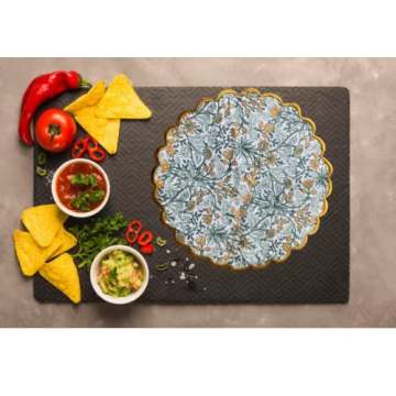 Ridhi Goldenrod Yellow Spring Placemats 15" Round Set of 4