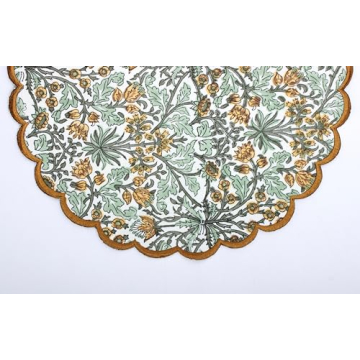 Ridhi Goldenrod Yellow Spring Placemats 15" Round Set of 4