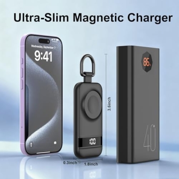 Convoltyai Portable Charger for Apple Watch - 2500mAh Magnetic Fast Charging with Digital Display