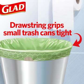 Glad Odorshield Small Drawstring Trash Bags, 4 Gal, Sweet Citron and Lime, 80 Ct, Pack May Vary