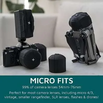 KUVRD Universal Lens Cap 2.0 - Fits 99% DSLR Lenses, Element Proof, Lifetime Coverage, Micro, 2-Pack